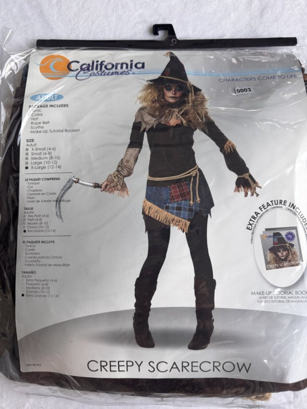 California Costumes Creepy Scarecrow Costume Women XL NWT